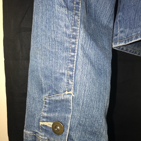French Cuff Denim Jean Jacket Size L EUC - Picture 8 of 8